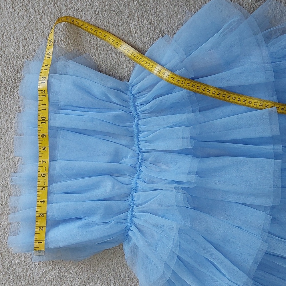 Mable Light Blue Tiered Tulle Mini Dress Sz S - Picture 12 of 15